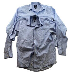 Stafford Men's Dress Shirts Large 16 Neck Lot Of Two Travel Performance Blue